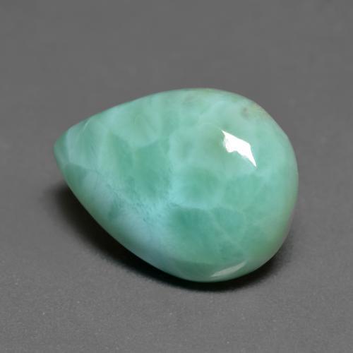 Larimar turquoise naturelle en forme de poire, 6,79 ct, opaque