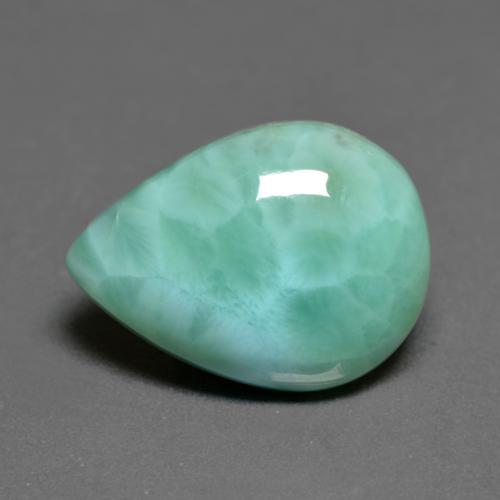 Larimar turquoise naturelle en forme de poire, 6,79 ct, opaque