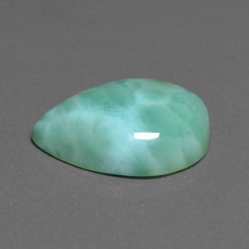 Larimar turquoise naturelle en forme de poire, 6,79 ct, opaque