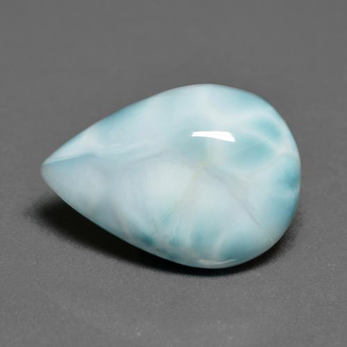 Larimar Bleu verdâtre léger naturelle En forme de poire, 6.24 ct, Opaque