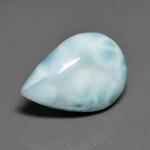 Larimar Bleu verdâtre léger naturelle En forme de poire, 6.24 ct, Opaque