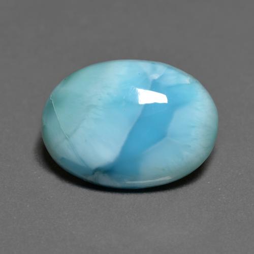Larimar Vert bleu clair naturelle Coupe ovale, 5.29 ct, Opaque