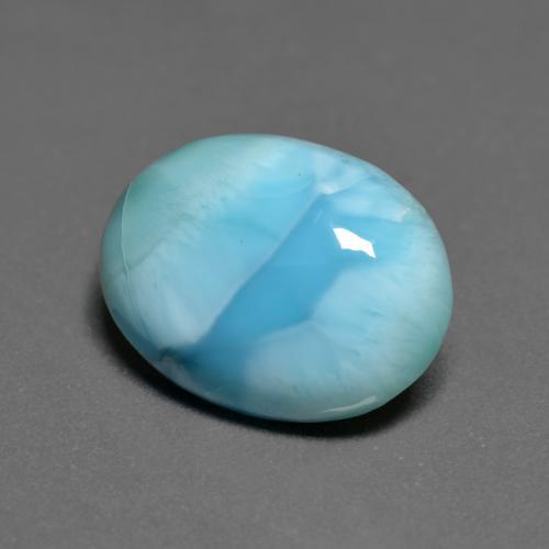 Larimar Vert bleu clair naturelle Coupe ovale, 5.29 ct, Opaque