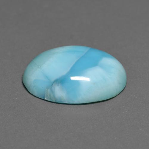 Larimar Vert bleu clair naturelle Coupe ovale, 5.29 ct, Opaque