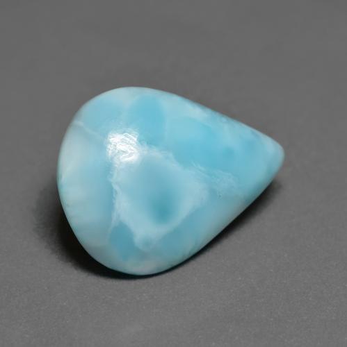 Larimar turquoise naturelle en forme de poire, 5,88 ct, opaque
