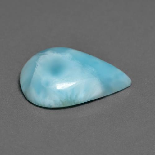Larimar turquoise naturelle en forme de poire, 5,88 ct, opaque
