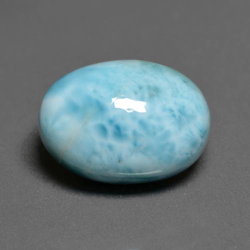 Larimar bleu-vert clair naturelle coupe ovale, 8,04 ct, opaque