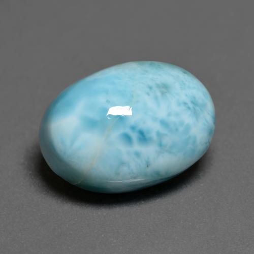 Larimar bleu-vert clair naturelle coupe ovale, 8,04 ct, opaque