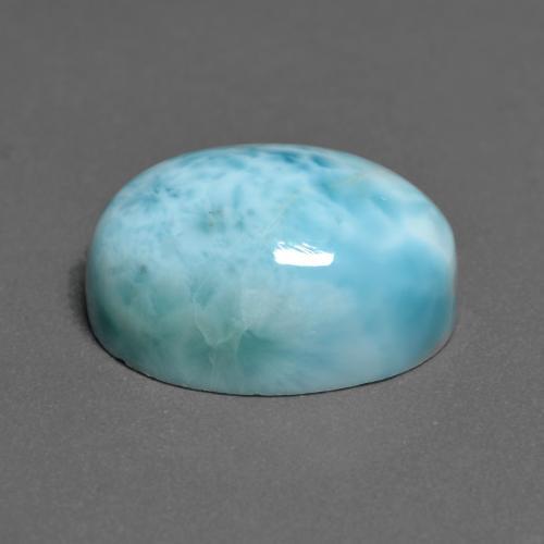 Larimar bleu-vert clair naturelle coupe ovale, 8,04 ct, opaque