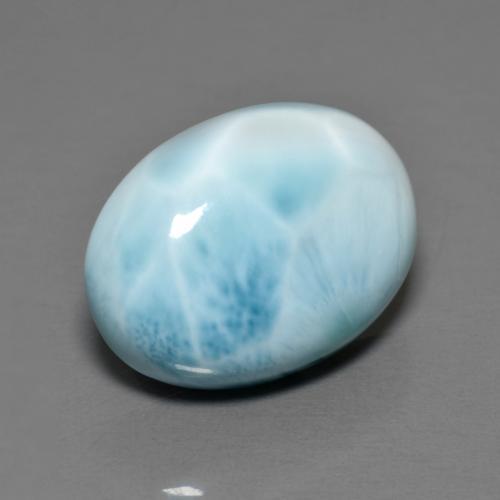 Larimar Bleu clair naturelle Coupe ovale, 7.96 ct, Opaque