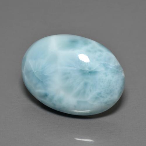 Larimar bleue naturelle coupe ovale, 6,89 ct, opaque