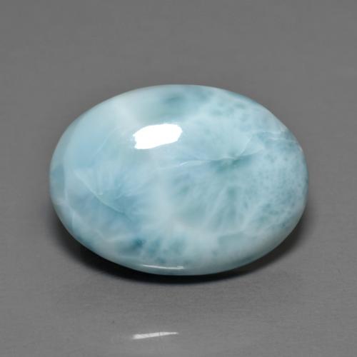 Larimar bleue naturelle coupe ovale, 6,89 ct, opaque