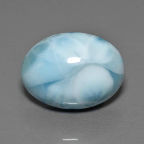 Larimar bleue naturelle coupe ovale, 8,09 ct, opaque