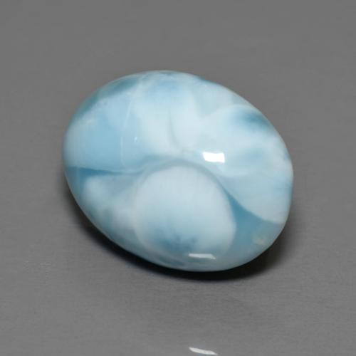 Larimar bleue naturelle coupe ovale, 8,09 ct, opaque