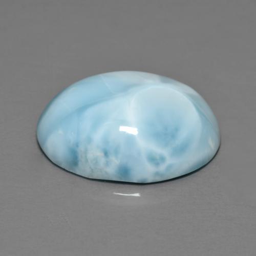 Larimar bleue naturelle coupe ovale, 8,09 ct, opaque
