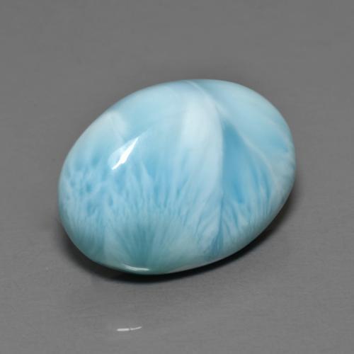Larimar bleue naturelle coupe ovale, 7,14 ct, opaque