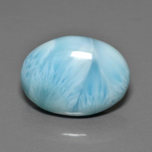 Larimar bleue naturelle coupe ovale, 7,14 ct, opaque
