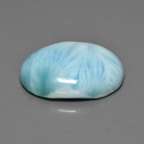 Larimar bleue naturelle coupe ovale, 7,14 ct, opaque