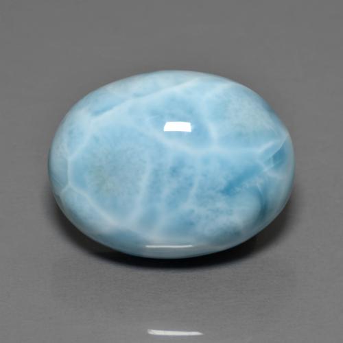 Larimar bleue naturelle coupe ovale, 9,48 ct, opaque