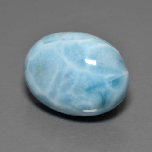Larimar bleue naturelle coupe ovale, 9,48 ct, opaque