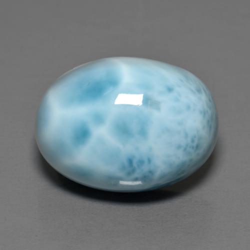 Larimar bleue naturelle coupe ovale, 11,92 ct, opaque