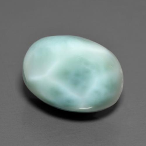 Larimar turquoise naturelle coupe ovale, 8,23 ct, opaque