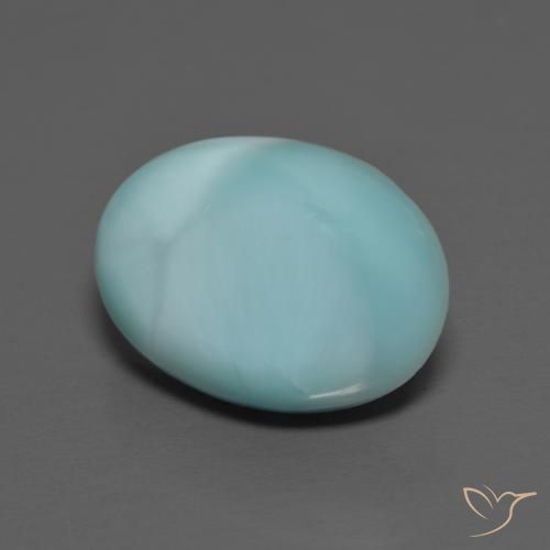 Larimar Bleu clair naturelle ovale, 5.28 ct, Opaque