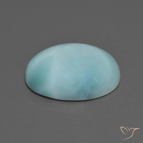 Larimar Bleu clair naturelle ovale, 5.28 ct, Opaque