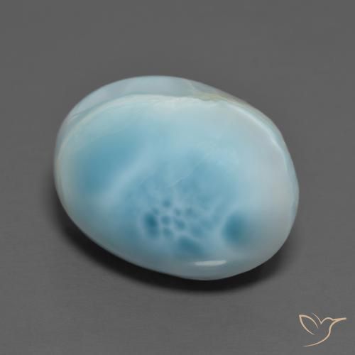 Larimar Bleu aquatique naturelle ovale, 10.39 ct, Opaque