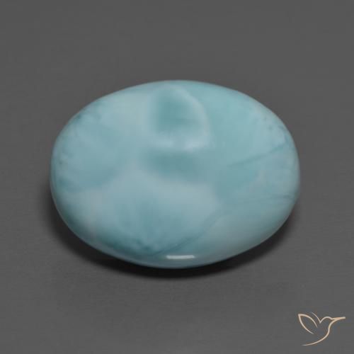 9.13ct Naturel Bleu ciel léger Larimar, ovale, Opaque