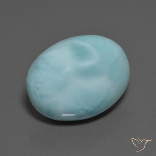Larimar Bleu ciel léger naturelle ovale, 9.13 ct, Opaque