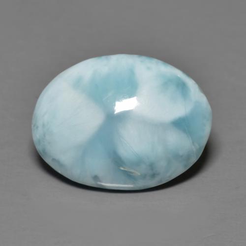 Larimar Bleu verdâtre léger naturelle Coupe ovale, 6.44 ct, Opaque