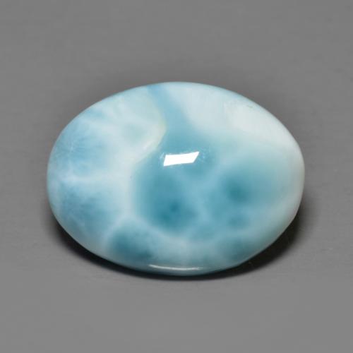 Larimar bleue naturelle coupe ovale, 7,30 ct, opaque