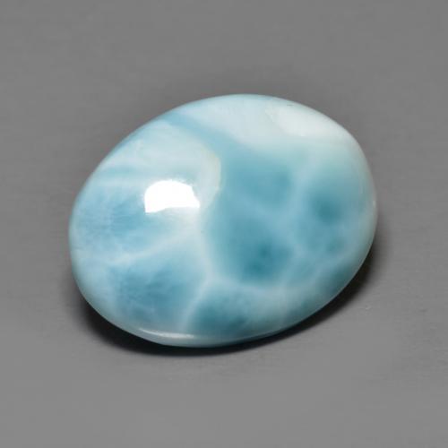 Larimar bleue naturelle coupe ovale, 7,30 ct, opaque