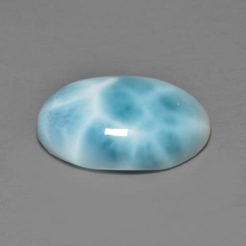 Larimar bleue naturelle coupe ovale, 7,30 ct, opaque