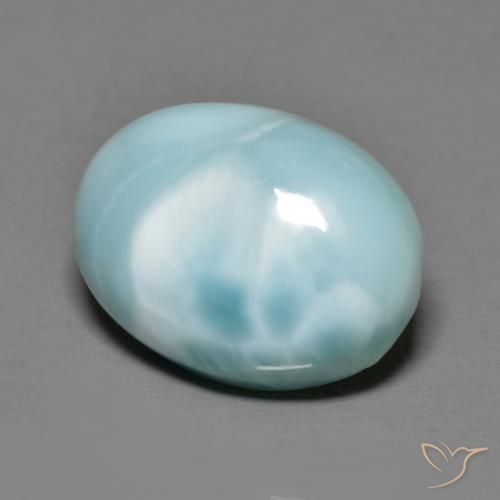 Larimar Bleu clair naturelle ovale, 9.84 ct, Opaque