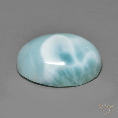 Larimar Bleu clair naturelle ovale, 9.84 ct, Opaque