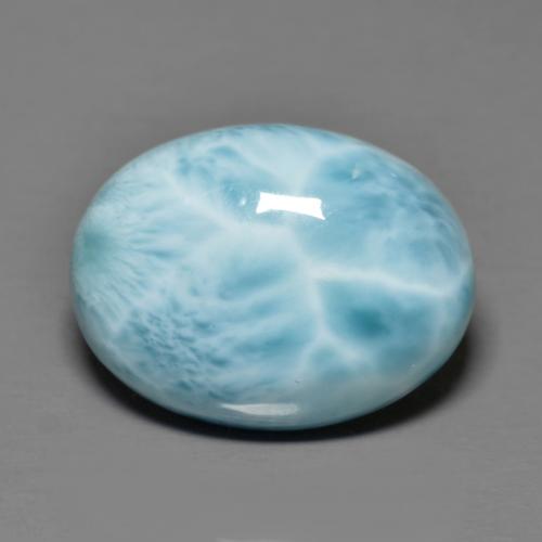 Larimar bleu clair naturelle coupe ovale, 8,39 ct, opaque