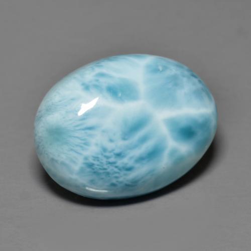 Larimar bleu clair naturelle coupe ovale, 8,39 ct, opaque