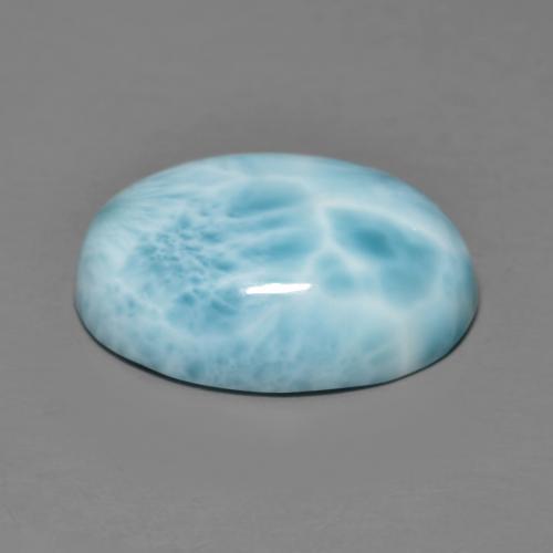 Larimar bleu clair naturelle coupe ovale, 8,39 ct, opaque