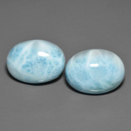 Achetez naturel 18.40ct Bleu ciel léger Larimar gems, Coupe ovale, En provenance République Dominicaine chez GemSelect. En stock, livraison internationale!