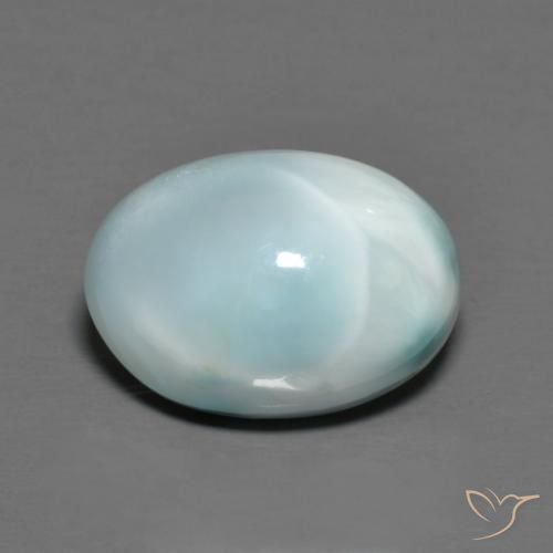 7.68ct Naturel Bleu ciel léger Larimar, ovale, Opaque