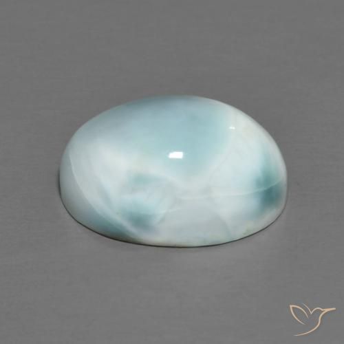 Larimar Bleu ciel léger naturelle ovale, 7.68 ct, Opaque