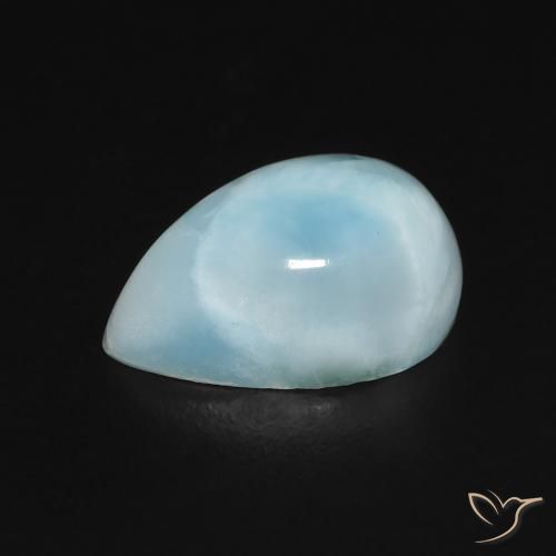 Larimar Vert bleu clair naturelle En forme de poire, 3.28 ct, Opaque