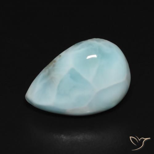 2.74ct Naturel Bleu vert Larimar, En forme de poire, Opaque