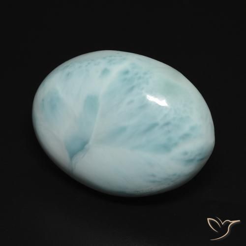 Larimar Bleu verdâtre léger naturelle ovale, 14.08 ct, Opaque