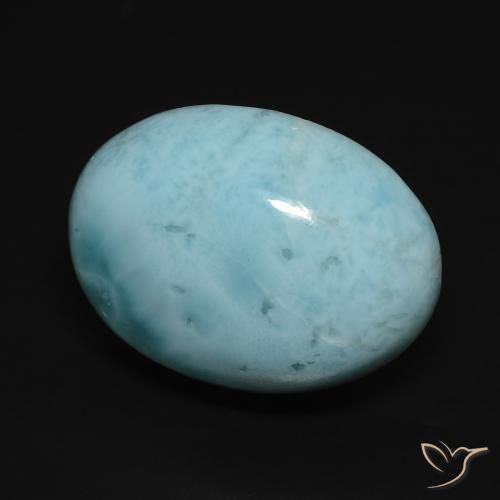 Larimar Bleu ciel léger naturelle ovale, 17.70 ct, Opaque