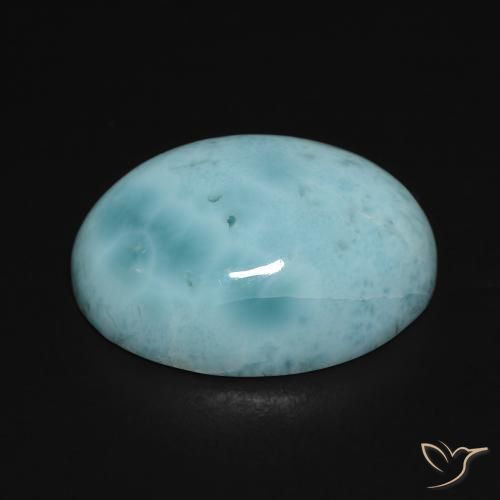 Larimar Bleu ciel léger naturelle ovale, 17.70 ct, Opaque