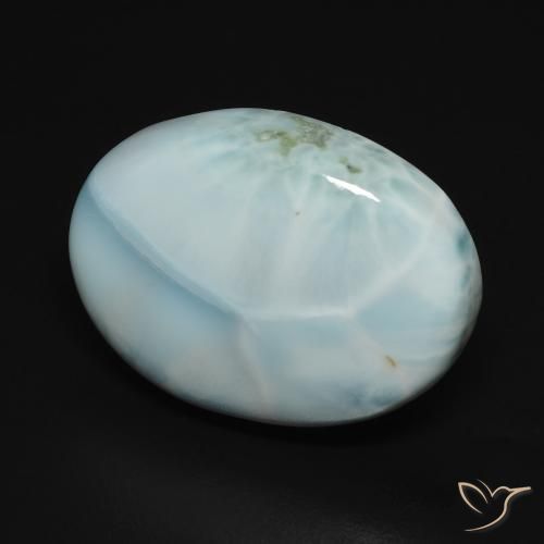 Larimar Bleu bébé naturelle ovale, 15.73 ct, Opaque