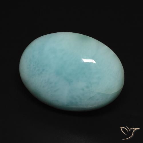 Larimar Bleu verdâtre léger naturelle ovale, 15.76 ct, Opaque